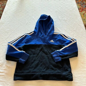 Adidas ‎ boys pullover hoodie small blue and black